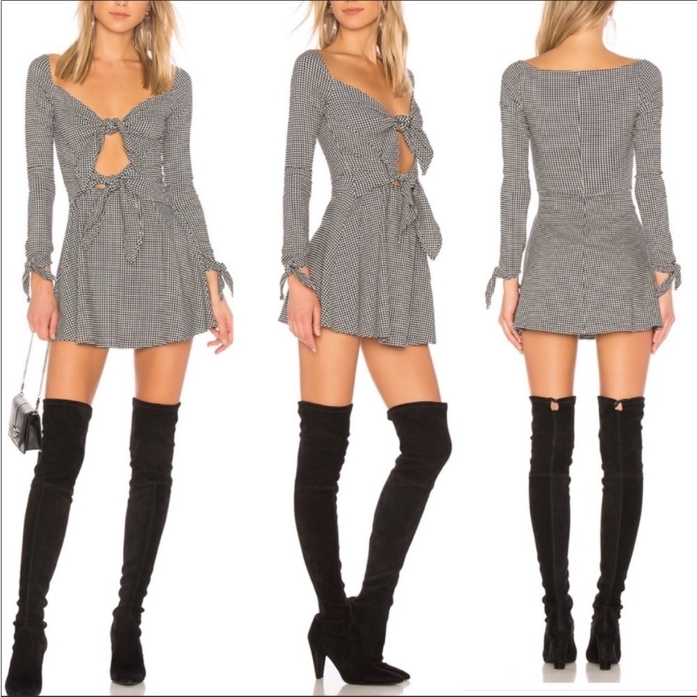 LPA Black and White Mini Dress